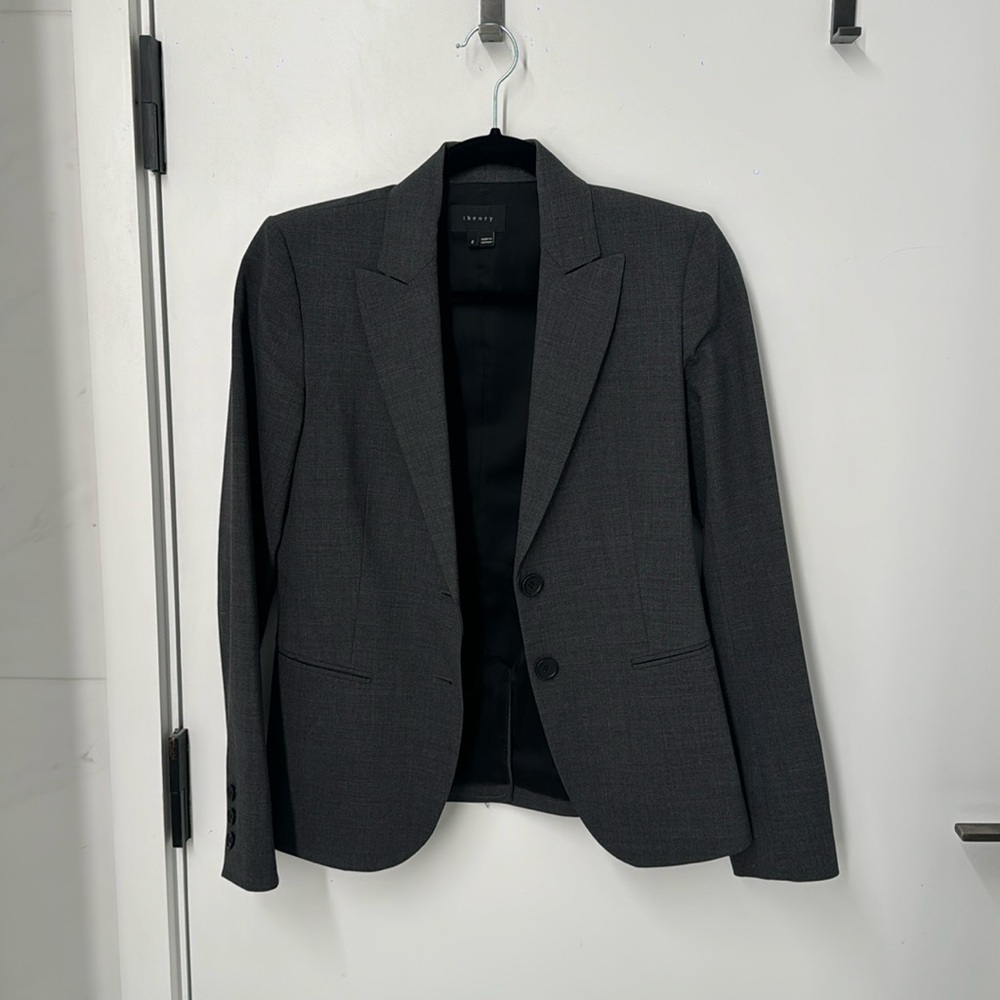 Theory virgin wool grey blazer
